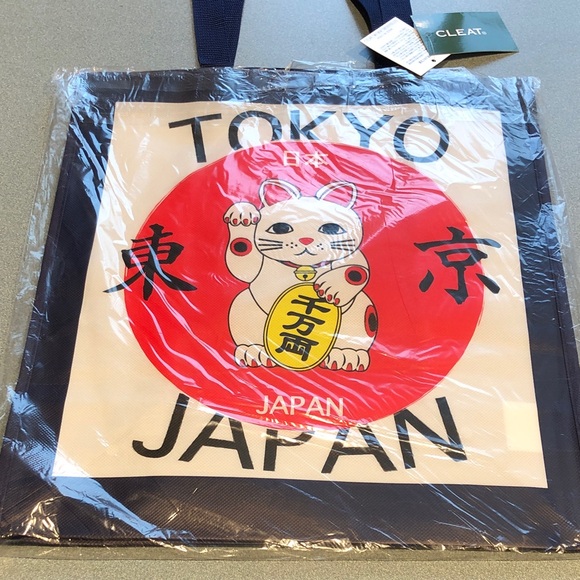 Tokyo Japan Tote Bag with Lucky Cat Design - Picture 4 of 10